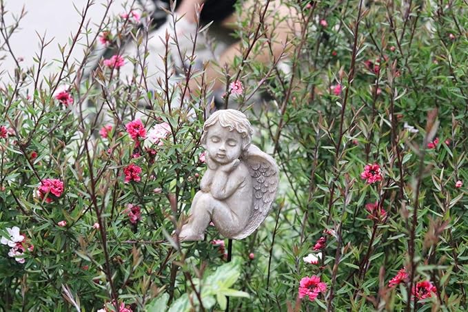 MUAMAX Decorative Angel Garden Stakes Miniature Angel Fairy Garden Angel Small Memorial Statue