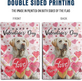 White Lab Valentine Garden Flag Valentines Day Flags for Outside 12x18 Double Sided Small Yard Flags Labrador Dog Valentine's Day Decor Outdoor Lawn Valentines Banners Front Porch