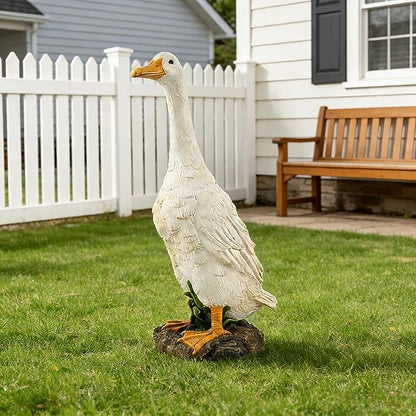 Proud Duck Statue Outdoor Decor for Garden, 9.85" Fairy Yard Figurines Home Sculptures for Lawn Patio Front Porch Backyard