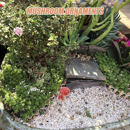 HANABASS Mini Mushroom Ornaments 3.93X2.36X2.36 Inch Resin Garden Figurine for Outdoor Yard Patio Plant Pot Decoration Fairy Garden Sculpture
