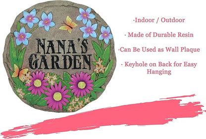 Spoontiques - Garden Décor - Nana's Garden Stepping Stone - Decorative Stone for Garden - Resin