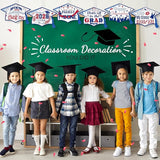 Chunful 12 Pack Graduation Yard Signs Grad Decoration 2026 Happy Graduate Lawn Garden Sign with Stake Congrats Outdoor Plastic Cap Hanging Ornament for Class Pathway Walkway Porch Party(Red Blue)