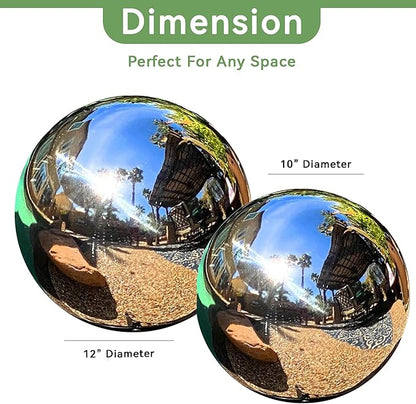Lily's Home Gazing Globe Mirror Ball in Silver Stainless Steel - 10 Inch