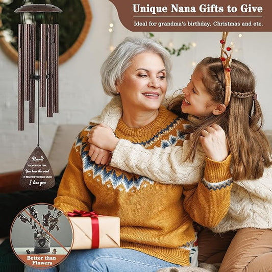 Soopau Nana Gifts, 32" Bronze Wind Chimes Nana Gift, Grandma Gifts from Grandkids, Christmas Birthday Gift for Grandma Nana Grandmother