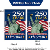 250th Anniversary America Garden Flag, 250 Anniversary USA Flag 1776-2026 Commemorative Patriotic 250 Years Banner 4th of July Yard Sign Double-Sided Waterproof Garden Flag 12x18 Inch