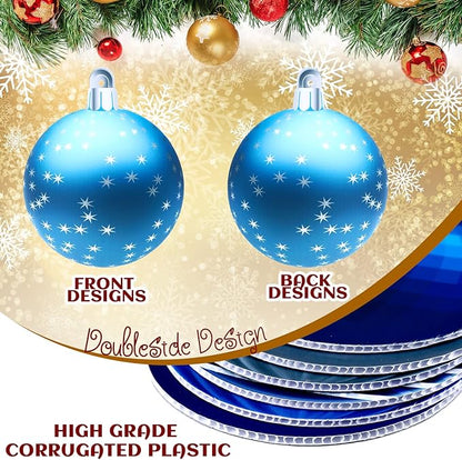 Sumind 10 Pieces Large Christmas Decorations Outdoor Christmas Hanging Ornaments Yard Lawn Signs Round Double Sided Porch Ornaments for Xmas Party Decor(Cool Style)