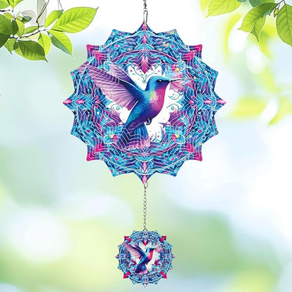 Wind Spinners Outdoor Bird, 12 inch Stainless Steel Craft Decor Birthday Gifts for Women, Men and Mom - Wind Spinners Hanging Kinetic for Yard, Garden, Outside, Patio, Outdoor