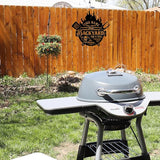 MeMate Backyard Sign and Decor Outdoor, Customized Backyard Bar and Grill Metal Sign, Personalized Outdoor Metal Signs, Large Plaque Wall Hanging Art for Patio, Men Caves, Restaurants