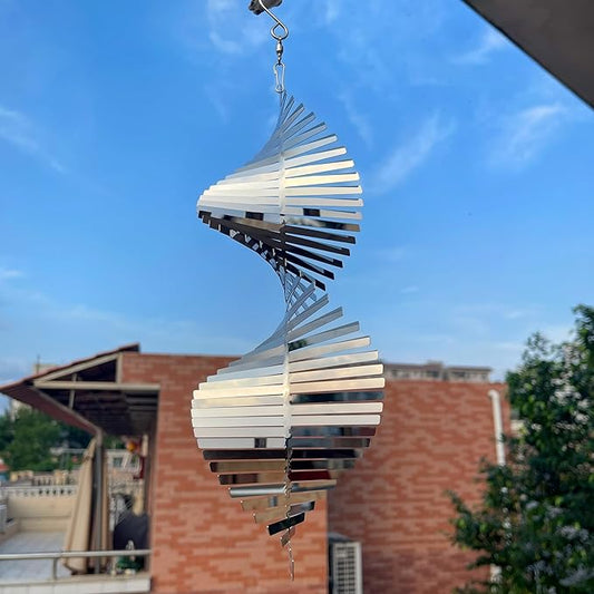 Hanging Wind Spinners Stainless Steel Metal Outdoor Garden Decor, Highly Reflective Bird Deterrent to Scare Birds Away from Yard Patio Farm 12inch,Gifts for Women Mom Dad Friend