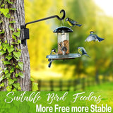 Qiang Ni Plant Hanger Outdoor: 12 Inch Bird Feeder Bracket for Garden Patio Decor - Swivel Adjustable Wall Mount Plant Hook for Hanging Flower Baskets
