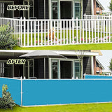 LOVE STORY 3'x10' Turquoise Blue Balcony Screen Privacy Fence Cover -Mesh Privacy Screen UV Protection Weather-Resistant 3 FT Height Shield for Deck, Patio, Backyard, Outdoor Pool, Porch, Railing