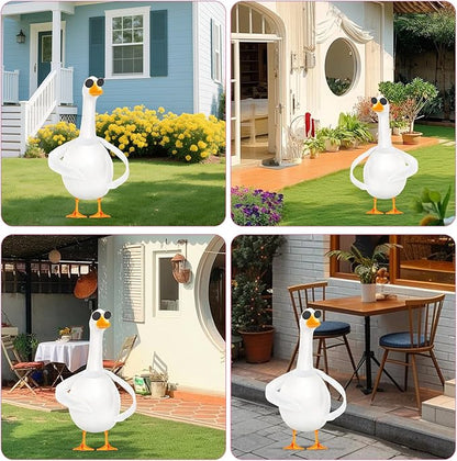 Poseable Goose Wings Black Sunglasses for 23"-28" Porch Lawn Goose White Adjustable Arm Wings Outfit Accessories for Garden Patio Yard Lawn Outdoor Geese Statue Art Decoration