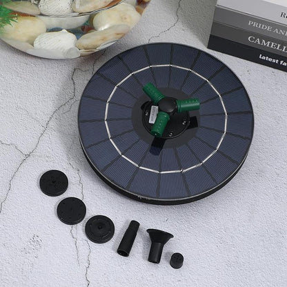 CHILDWEET Solar Powered Floating Pond Fountain Pump with Colorful LED Lights, 18cm Diameter Solar Fountain for Outdoor Garden Bird Bath and Water Feature