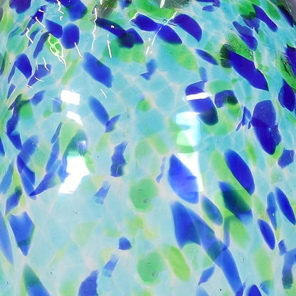Sunnydaze Natural Melody Wind Bell - Painted Glass Wind Chime Bell for the Patio, Deck, or Porch - 7.5" - Blue Freeze