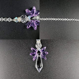 Rainbow Guardian Angel Crystal Suncatcher as Home/Car Decoration & Porch Decor & Hangings Crystal Glass Ornament for Mom (Purple)