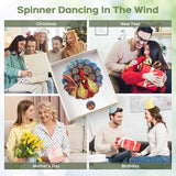 Wind Spinners Outdoor, IDEA SHOW 12In Stainless Steel Wind Spinners Outside, 3D Kinetic Hanging Sculpture, Rustproof Metal Garden Decor Ornaments for Yard Art, Women, Men, Holidays
