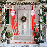 Tatuo 2 Pieces Christmas Windsock Santa Claus Windsock Santa Outdoor Hanging Windsocks Winter Decorative Fabric Wind Sock for Tree Decorations Front Yard Porch Patio Lawn Garden Party