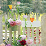 Linfevisi Outdoor Garden Decoration Flower Tulip Garden Stakes Metal Yard Art Signs Spring Decor Floral Lawn Ornaments Outside Plant Picks for Patio Porch Pathway 16.25 Inch Tall(Set of 4) (A)