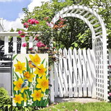 Baccessor Spring Summer Daffodils Garden Flag 12.5 x 18 Inch Double Sided Burlap Bluebirds Yellow Flower Green Leaf Farmhouse Small Yard Flag Summer Holiday Seasonal Outdoor Outside Decoration