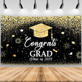 Large School Graduation Party Banner Decorations 72x44 Inch, Graduate Banner for Class of 2025 Ceremony Congratulations Grad School Prom Favors Party Supplies, Garden Flag Photography Background