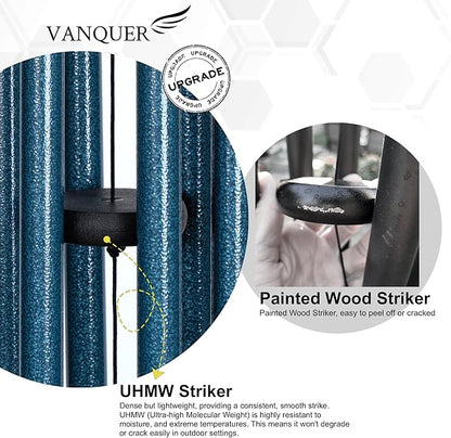 Vanquer Wind Chimes for Outside Deep Tone - 38'' Wind Chimes Outdoor Clearance, Deep Tone, Soothing, Windchimes Outdoors, Memorial, Sympathy Gift, Garden Patio Yard, Home Décor (38" Water Vein Blue)