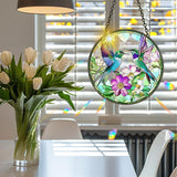 VAIIEYO Hummingbird Acrylic Sun Catcher Window Hanging Decoration, 7.8 Inch Double-Sided Light Reflecting Ornament for Window, Garden, Porch or Balcony Decor, Housewarming, Gift for Natural Lovers