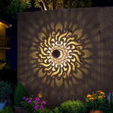 2 Pack Solar Fence Lights Metal Solar Powered Outdoor Wall Deck Step Lights Mandala Theme Waterproof Fence Light for Garden Post Patio Backyard Yard Decor, Gardening Gifts for Women Mom Grandma