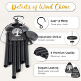 Memorial Gifts for Loss of Loved one, 25''Memorial Wind Chimes of Sympathy Gifts for Loss of Love one,Condolence/Bereavement/Remembrance Gift,Windchime in Memory,Funeral Decor for Garden Outside,Black