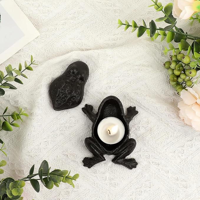 Sumnacon Spare Key Hider Outside Cute Frog Garden Decoration Secret Key Holder for Yard Porch Lawn Bushes, Heavy Cast Iron Hidden Keys Storage Vintage Outdoor Statue for Jewelry Ear Studs, Ring
