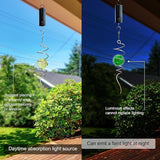 Glow in The Dark Gazing Ball Spiral Tail - Wind Spinner Stabilizer with Glow Glass Ball & Swivel Hook, Hanging Garden Decoration Sun Catcher Rainbow Maker Decor for lndoor Outdoor 13" Height