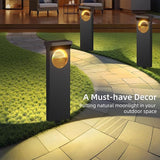 Modern Solar Pathway Lights Outdoor, 6 Pack Upgraded Moon Shaped Landscape Lights - Brighter & Waterproof Solar Powered Decor for Yard, Garden, Path, Walkway Outside Decoration