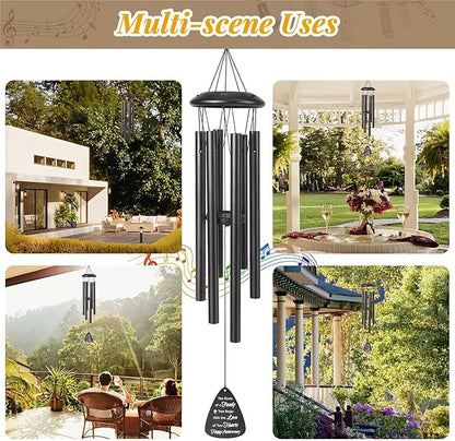 50th Anniversary Wind Chimes Gifts for Men Women,Romantic 50 Year Anniversary for Couples, Wife, Husband, Parents, Friends, 50th Wedding Gifts Idea of Happy Anniversaries Decorations,Black