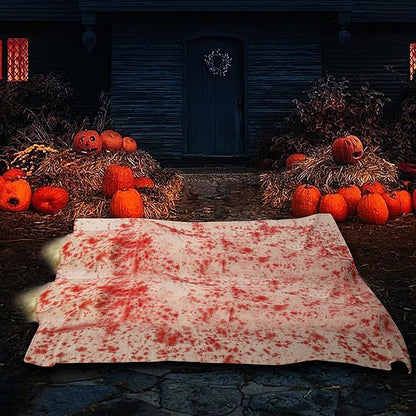 2 Sets Halloween Hanging Cocoon Corpse, 64'' Bloody Inflatable Cocoon Outdoor Decoration Set with Bandage, Scary Dead Body Prop Decor for Outdoor Halloween Party House Yard (Red)