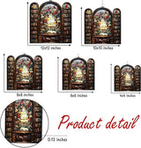 Flower Library Bookish Acrylic Suncatcher Stained Glass Effect Window Car Hanging Christmas Ornament Indoor Outdoor Decor Garden Bookworm Sun Catcher Book Lover for Women Mom Grandma
