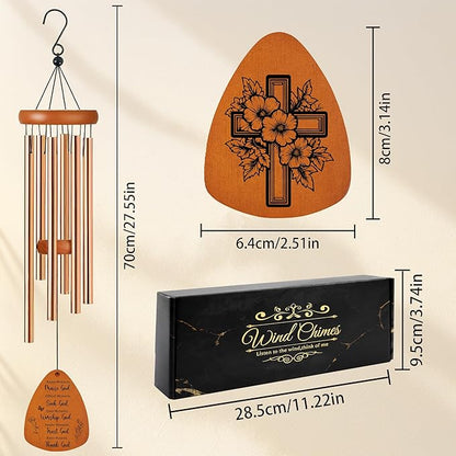 Christian Wind Chimes for Outside, Faith-Inspired Inspirational Windchimes for Garden Patio Yard Decor, Religious Gifts for Women, Men, Christian, Loved Ones