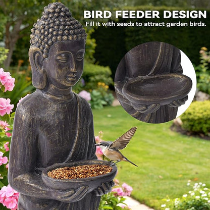 42" Extra-Large Buddha Outdoor Statue, Tall Zen Meditative Buddha Figures, Durable Weatherproof MGO Sculpture for Garden, Patio, Yard, Porch or Indoor, Gold-Black Antique Finish Home Decor Gift