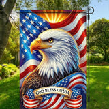 BlissYard God Bless America Patriotic Garden Flag 12x18 Inch Vertical Double Sided Eagle USA American Flag Yard 4th of July Independence Day Yard Flags Banner for Farm Outdoor Decorative Outside