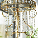10pcs Crystal Garland Strands Crystal Lamp Beads Glass Loquat Prism Hanging Chandelier Beads Replacements Strings Christmas Wedding Decoration for Home Gold Pinning