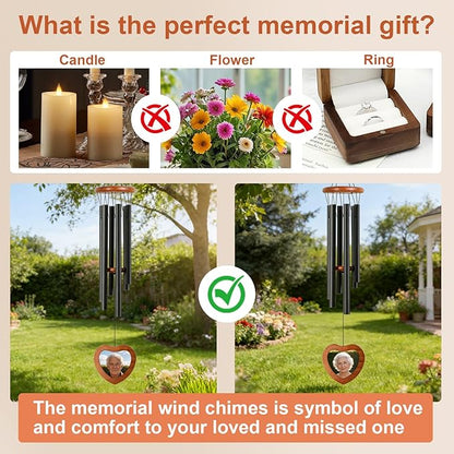 Memorial Wind Chimes Outdoor,Personalized Sympathy Gifts for Loss of Loved One, Memorial Gifts for Loss of Mom,Wind Chimes for Mother's Day Mom Grandma Neighbors Unisex