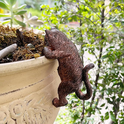 Miniature Cat Figurines Plant Decorations for Pots,Vintage Resin Hanging Cat Statue Planter Pot Hugger,Cute Climbing Flower Pot Hanger,Funny Garden Decor Outdoor Yard Balcony Gifts