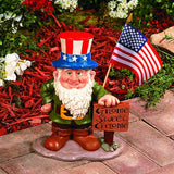 Fun Express Garden Gnomes Outdoor Statue with 5 Interchangeable Seasonal Hats - Resin Gnome Figurines for Yard Decorations | Christmas Halloween Easter Holiday Gnome Decor for Home Garden Sculptures