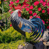 Zaer Ltd. 2.3 Ft. Tall Fancy Ornate Metal Rooster Statue Decorations (Brooks)