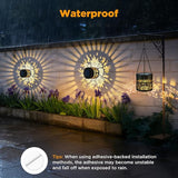 Forlivese 2 Pack Solar Fence Lights Outdoor, Metal Solar Powered Wall Deck Step Lights Sunflower Theme, Hanging LED Waterproof Decorative Lighting for Garden Patio Backyard Post Decor, Gifts for Mom