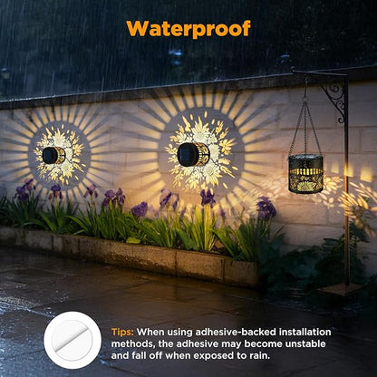 Forlivese 2 Pack Solar Fence Lights Outdoor, Metal Solar Powered Wall Deck Step Lights Sunflower Theme, Hanging LED Waterproof Decorative Lighting for Garden Patio Backyard Post Decor, Gifts for Mom
