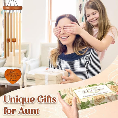 Aunt Gifts for Women, Birthday Gifts for Aunt from Niece Nephew, Unique Aunt Wind Chime Garden Decor, Mothers Day Christmas Thanksgiving