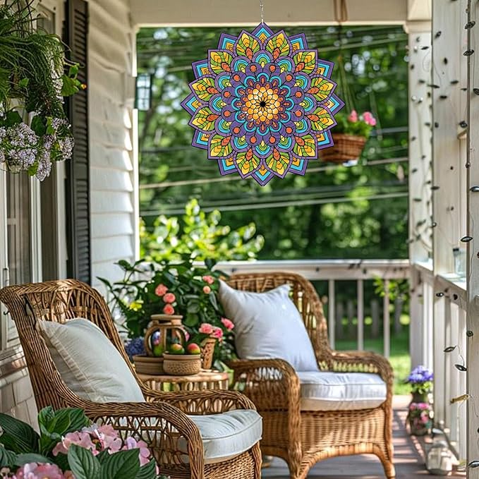 Mandala Gifts for Mom, Moms Wind Spinners, Mother's Day Best Gift for Mom, Mother Birthday Gift from Daughter Son, Love Reminder Gifts for Mother's Day, Garden Decor Gifts for Outside, Patio, 12in