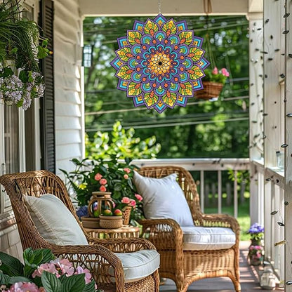 Mandala Gifts for Mom, Moms Wind Spinners, Mother's Day Best Gift for Mom, Mother Birthday Gift from Daughter Son, Love Reminder Gifts for Mother's Day, Garden Decor Gifts for Outside, Patio, 12in