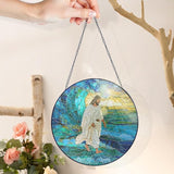 FLAGWIX Christian Gifts for Women Faith - Stained Glass Window Hanging 8 in - Religious Catholic Gifts for Women, Christian Sun Catchers Indoor Window for Home Garden Decor, Spiritual Gift