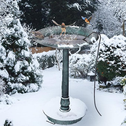 1 Pack Upgrade Bird Bath Heater for Outdoors in Winter, Pond Deicer 60 Watts Birdbath Deicer Water Heater Thermostatically Controlled with Auto Shut off Function for Patio Lawn (Army Green)