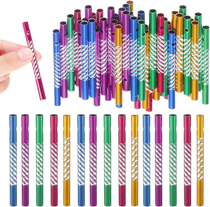 Toddmomy 50pcs Aluminum Wind Chime Tubes, 3.14" Colored Hollow Metal Pipes for DIY Crafts & Replacement, Weather-Resistant Outdoor Garden Decor